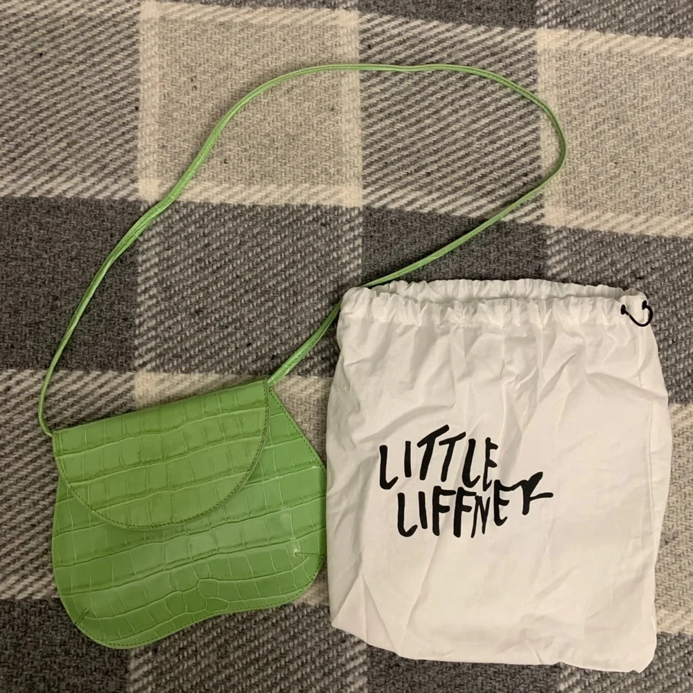 Croc-Embossed Light Green Crossbody Bag